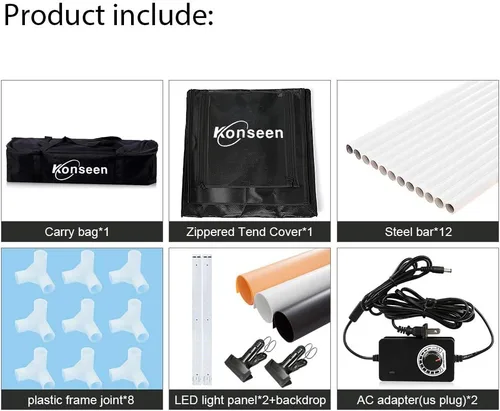 Miniatura 7 de Caja de luz fotográfica grande de 27 x 27 pulgadas/27.6 x 27.6 in, regulable para estudio fotográfico, caja de tienda de campaña profesional