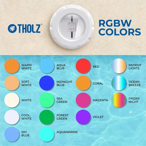 Miniatura 7 de Tholz® Luz de piscina RGBW - LED ultra brillante - Fácil instalación - Luz de piscina enterrada (10 W, cable de 50 pies)