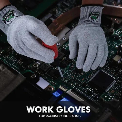 Miniatura 6 de FOSHIO Guantes de vinilo gris, guantes profesionales de fibra de carbono antiestáticos, guantes de envoltura sin polvo para envolver vinilo