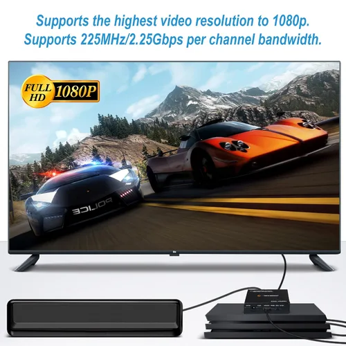 Miniatura 4 de J-Tech Digital Premium Quality 1080P HDMI a HDMI + Audio (SPDIF + RCA estéreo) Convertidor y extractor de audio (JTDAT5CH)
