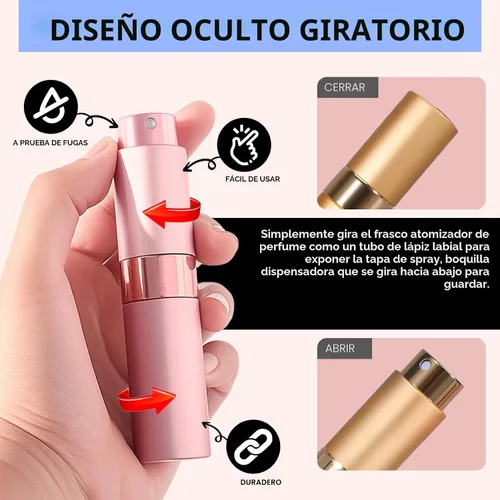 Miniatura 4 de Atomizador de Perfume Vacío de 8ML Botella de Spray de Viaje de Colonia para Recarga Dispensador Portátil de Colonia Mini Rociador para Hombres 6