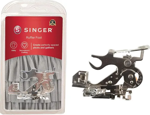 Singer | Pie prensatelas con accesorio fruncidor, pliegues/fruncidos perfectamente espaciados, ajusta fácilmente la proximidad y profundidad, telas