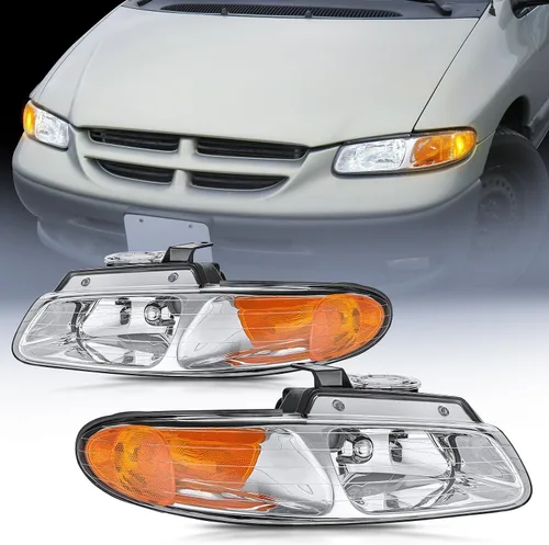 Nilight Conjunto de Faro Compatible con 1996 1997 1998 1999 Chrysler Town & Country Dodge Grand Caravan Plymouth Grand Voyager Faro de Reemplazo