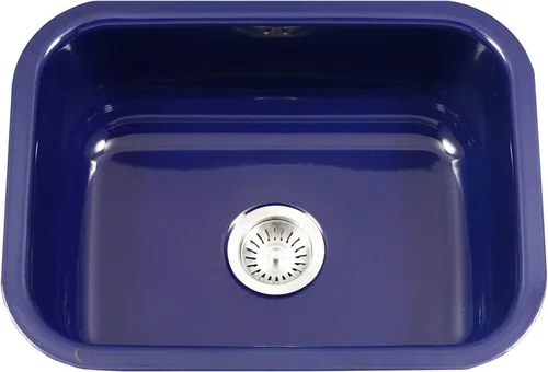 Miniatura 11 de Houzer Porcela PCS-2500 BL - Fregadero de cocina de acero esmaltado de porcelana negra de 23 pulgadas, duradero y versátil, esencial para el hogar