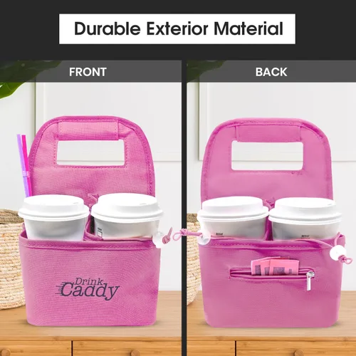 Miniatura 2 de Organizador de bebidas portátil para bebidas y portavasos de café reutilizable, bolsa plegable de 4 tazas con bolsillos organizadores, asegura