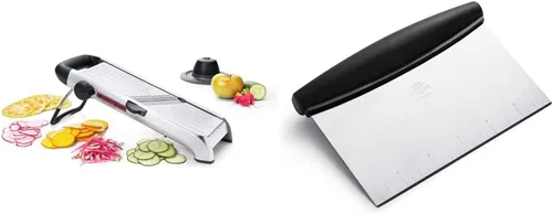 OXO Steel Chef's Mandoline Slicer 2.0 y OXO Good Grips - Raspador y picador de acero inoxidable