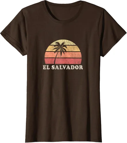 Miniatura 22 de El Salvador Vintage 70s Retro Throwback Design Camiseta, Azul