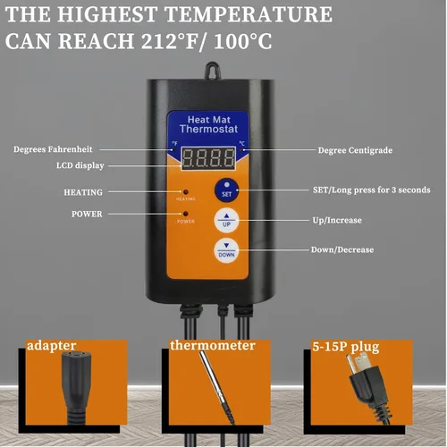 Miniatura 4 de Calentador de agua sumergible de 2000 W, calentador de agua eléctrico portátil para piscina y bañera de hidromasaje con termostato y enchufe GFCI