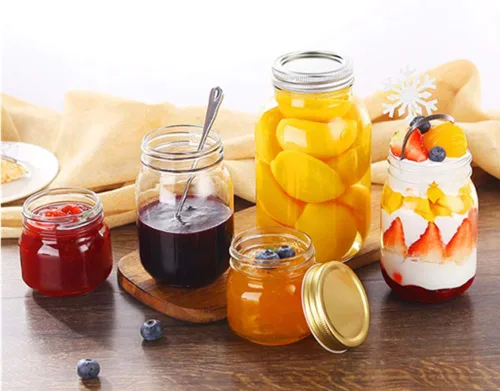 Miniatura 7 de Tarros de vidrio de boca regular, frascos de vidrio de 14 onzas con tapas herméticas de metal plateado para preparación de comidas, almacenamiento