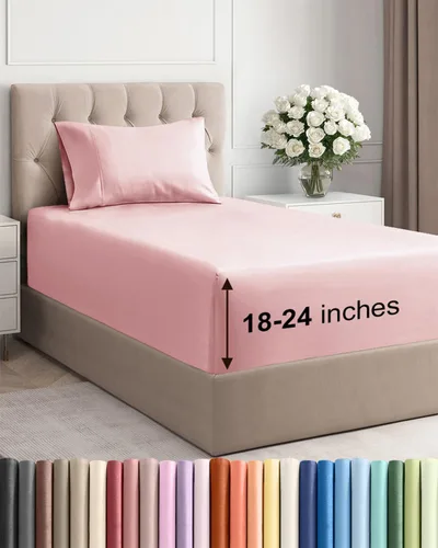 Miniatura 176 de Sábanas King divididas con bolsillos extra profundos, sábanas transpirables y refrescantes de 5 piezas, sábanas de lujo para hotel, suaves, sin 22