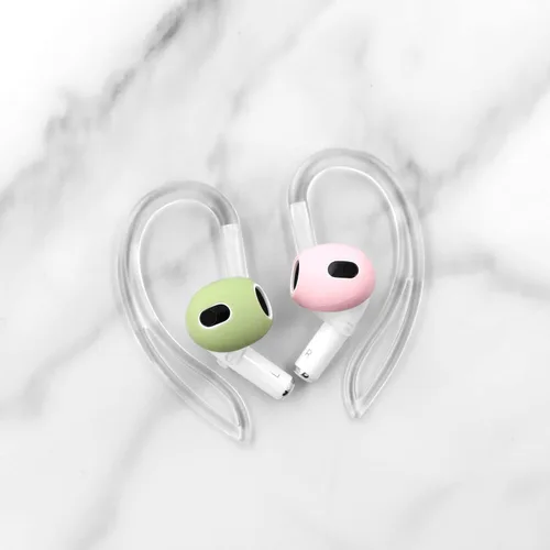 Miniatura 6 de Kit de 4 pares antideslizantes compatibles con AirPods de 3ª generación, ganchos deportivos de silicona para las orejas y rotación de 360°, longitud