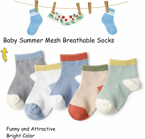 Miniatura 2 de Nuevos calcetines de malla de verano para bebés, niños y niñas pequeñas, calcetines para recién nacidos, accesorios esenciales para bebés