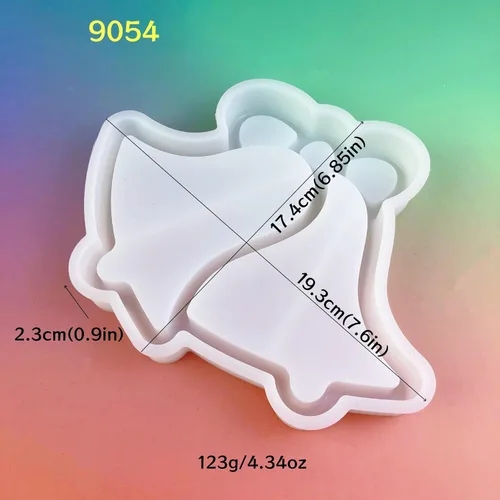 Miniatura 4 de Moldes de silicona de resina de bandeja de campana de Navidad, placa de caramelo de aperitivo, molde de fundición de placa de almacenamiento
