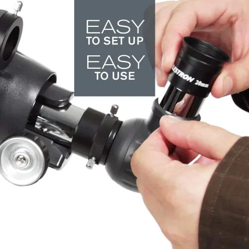 Miniatura 4 de Celestron – Telescopio AstroMaster 70AZ – Telescopio refractor – Óptica de vidrio totalmente recubierta – Trípode de altura ajustable – Paquete