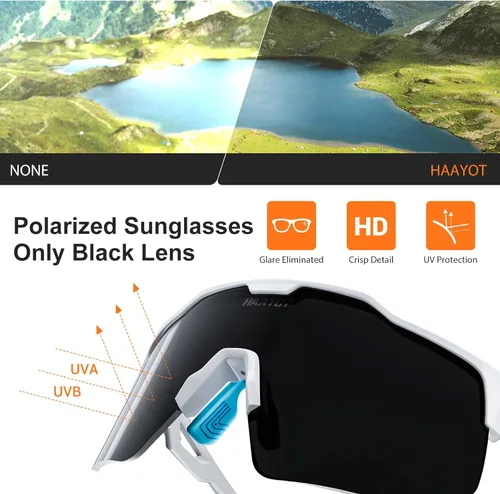 Miniatura 5 de HAAYOT Gafas de sol deportivas polarizadas para hombres y mujeres, jóvenes, béisbol, ciclismo, correr, softbol, ciclismo, 5 lentes