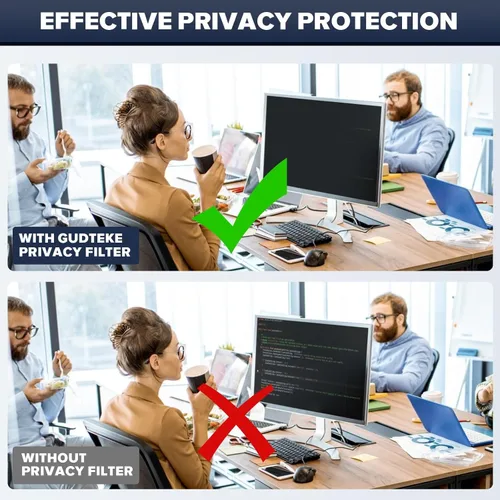 Miniatura 6 de [Paquete de 2] Pantalla de privacidad HD para computadora de 24 pulgadas, pantalla de privacidad mejorada para pantalla ancha 16:9 extraíble