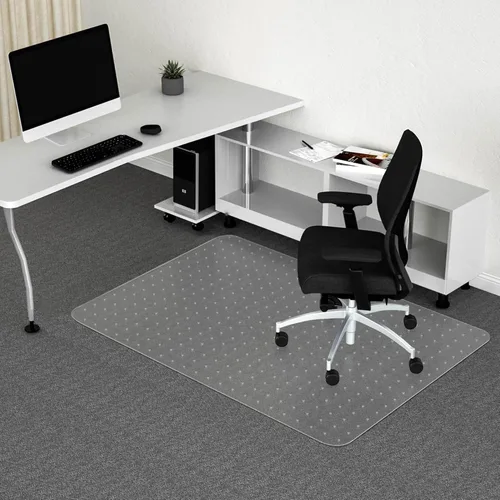 Miniatura 17 de Tapete para silla para suelos duros, 48" x 30", tapete de oficina para sillas con ruedas, tapete de plástico transparente para silla de escritorio