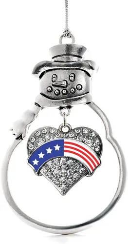 Miniatura 37 de Colgante de plata con diseño de Detroit con forma de corazón y muñeco de nieve con circonitas cúbicas