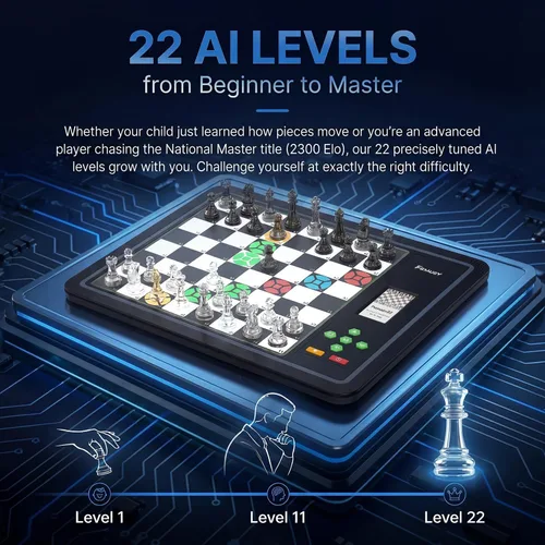 Miniatura 5 de Juego de ajedrez electrónico AI, juego de ajedrez de computadora con aplicación de juego en línea, juego de ajedrez electrónico, juegos de ajedrez