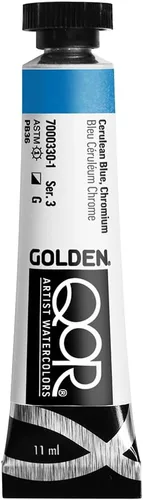 Miniatura 28 de GOLDEN QoR Acuarelas para artistas, Azul cobalto y teja, tubo de 11 ml, pintura profesional de acuarela, semiopaca Verde azulado cobalto