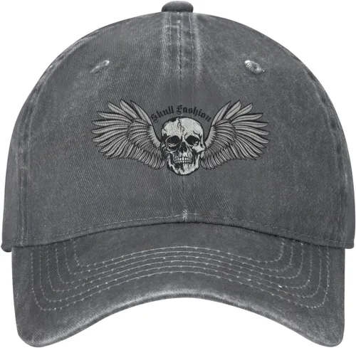 Miniatura 2 de Cowboy Hat Trendy Hats for Man and Women Djustable Four Season Outdoor Baseball Cap of Hell Skull with Angel Deep Heather