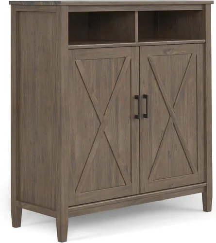 Miniatura 26 de Simpli Home - Mueble bajo Warm Shaker para almacenamiento, Pino, Marrón (Tobacco Brown)