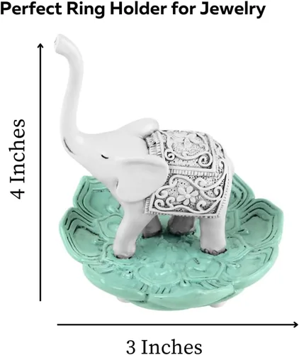 Miniatura 2 de Evelots Soporte para anillos-Buena Suerte Elefante-Joyería-CuencoSoporte-PendienteCollares