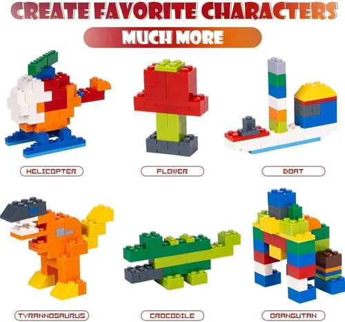 Miniatura 6 de Lekebaby Juego clásico de ladrillos de construcción de 1500 piezas para niños, juego creativo, compatible con todas las principales marcas, juguete