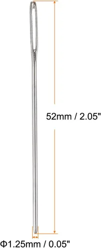 Miniatura 2 de HARFINGTON 20 agujas de coser romas grandes de 0.049 in de diámetro, agujas de acero inoxidable para tapicería, agujas de tejer con tubo de Tono