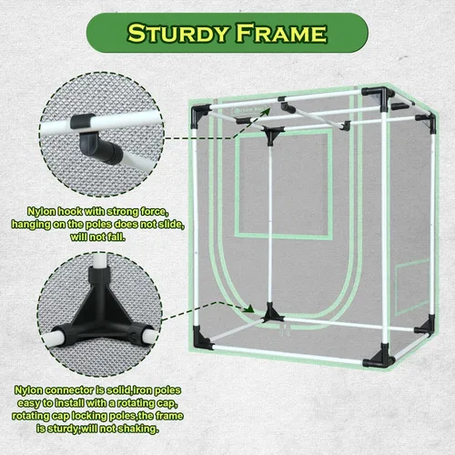 Miniatura 7 de Tienda de cultivo pequeña para plantas de interior de 18 x 30 x 36 pulgadas, tiendas de cultivo hidropónico Mylar para interiores, sala de cultivo
