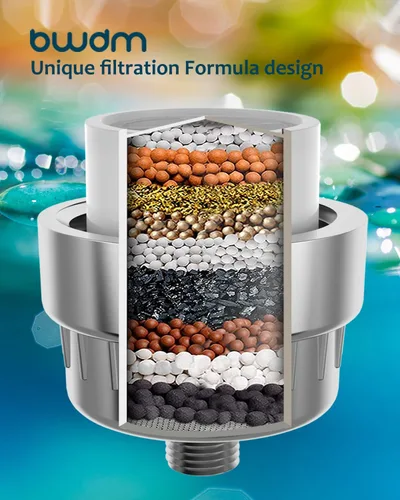Miniatura 2 de Filtro de ducha de 15 etapas - Filtro para cabezal de ducha - Filtro de agua dura bwdm, elimina el cloro, metales pesados y otras impurezas, Cromo