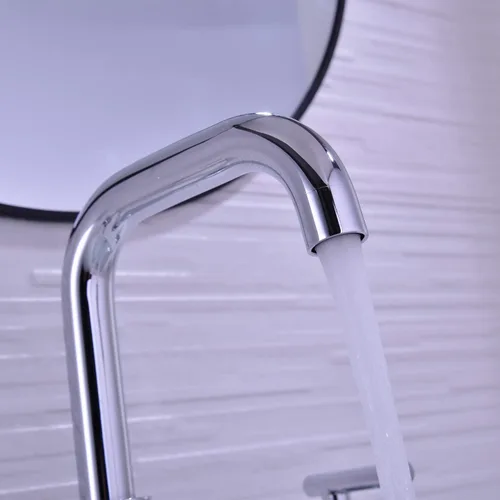 Miniatura 4 de TRUSTMI Grifo de lavabo de baño de 2 manijas de 8 pulgadas de extensión amplia, arco alto, latón, 3 orificios, grifo de tocador con mangueras