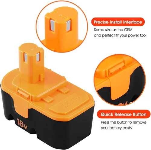 Miniatura 3 de Batería de repuesto Ni-Mh de 3600 mAh para batería Ryobi de 18 V P100 P101 ABP1801 ABP1803 BPP1820 compatible con batería Ryobi 18 Herramientas