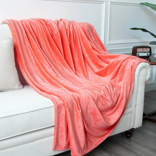 Miniatura 58 de NANPIPER manta decorativa gruesa y ultrasuave de microfelpa, para todas las estaciones, manta peluda de microfibra prémium para sofá y sillón, Coral