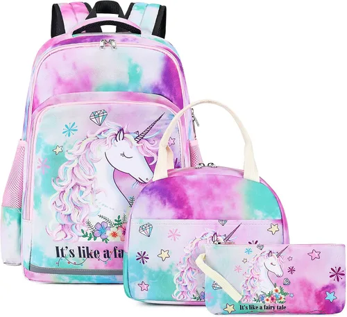 Miniatura 8 de BTOOP Mochila escolar para niñas y niños, con bolsa de almuerzo aislada y bolsa para lápices