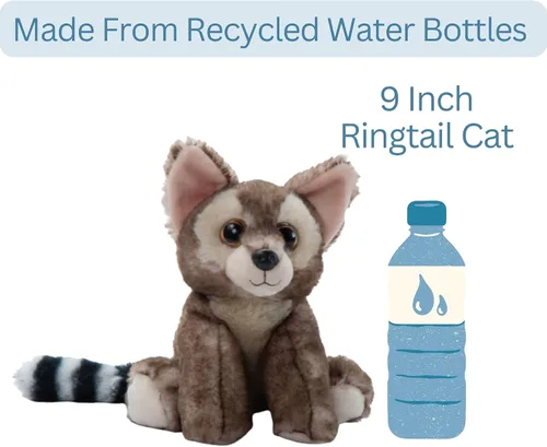 Miniatura 6 de The Petting Zoo Ringtail - Peluche de gato, regalos para niños, animales salvajes de la vida silvestre, juguete de peluche lémur de 9 pulgadas