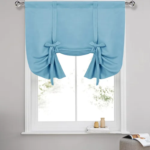 Miniatura 31 de DWCN Cortinas Opacas - Persiana Enrollable con Lazos para Ventana, Aislamiento Térmico, Oscurecimiento de Habitación, Cortinas con Bolsillo