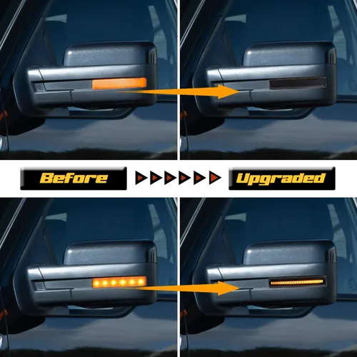 Miniatura 4 de Luces LED secuenciales para espejo lateral con lente ahumada Compatible con Ford F150 2009 a 2014