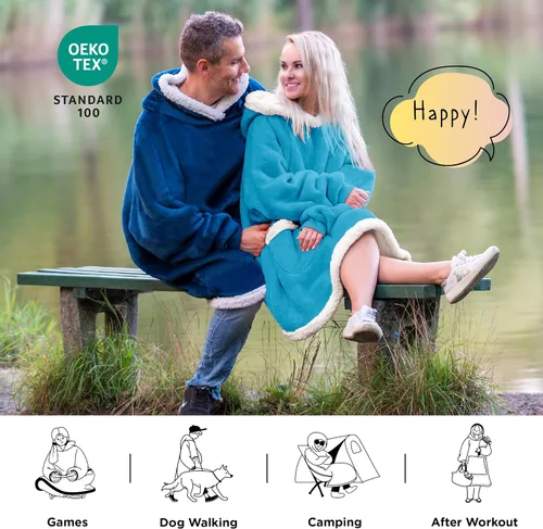 Miniatura 5 de Bedsure Manta con Capucha, Manta con Capucha Portátil como Regalos para Mamá, Regalos de Cumpleaños para Mujeres, Niños, Adolescentes, Sudadera