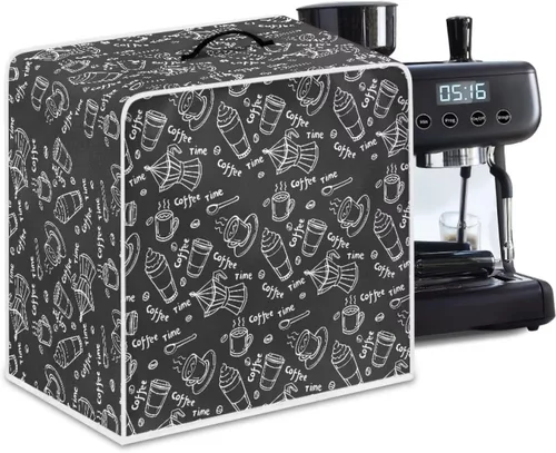 Miniatura 59 de Funda para cafetera, poliéster, azul, se adapta a la mayoría de máquinas de café estándar, protector resistente al polvo, huellas dactilares