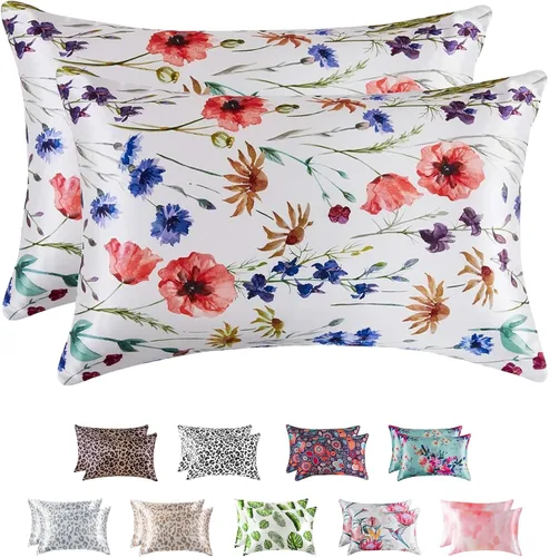 Miniatura 46 de MR&HM - Funda de almohada de satén 16- verde floral