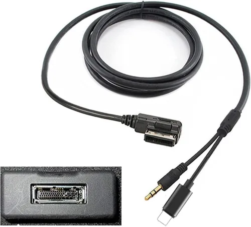 MMI MDI - Cable de carga auxiliar de 0.138 in, adaptador de música para Merced-ES Ben-z, compatible con IP 14, 13, 12, 11, Pro Max, Xs, Max, XR, 8,