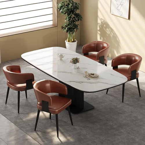 Miniatura 13 de Dining Chairs Set of 2, Modern Upholstered Faux Leather Kitchen Chairs with Curved Back, Easy to Assemble & Clean for Dining Room, Restaurant, Cafe