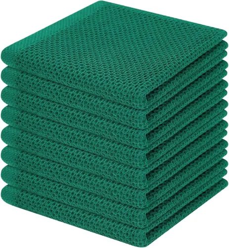 Miniatura 210 de Homaxy Paños de cocina de 100% algodón con tejido de gofre, ultra suaves, absorbentes, de secado rápido, 12 x 12 pulgadas, paquete de 6, amarillo