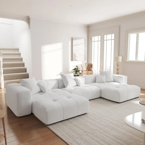 Miniatura 16 de JACH Sofás seccionales de 2 plazas, sofá moderno de oficina, sofá modular de dos plazas, sofá cama acogedor para apartamento, dormitorio, sala