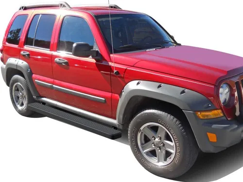 Miniatura 6 de HD Ridez Estribo de acero inoxidable de 5 pulgadas, color negro, compatible con Jeep Liberty 2002-2007 de 4 puertas