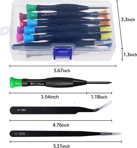 Miniatura 5 de Juego de destornilladores Torx de 18 piezas, juego de destornilladores magnéticos pequeños Torx Phillips de cabeza plana con T2 T3 T4 T5 T6 T7 T8 T9