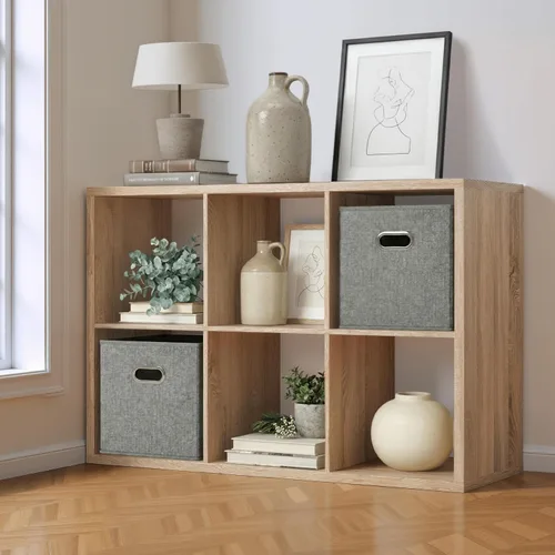 Fencer Wire Estante organizador de almacenamiento de 6 cubos con borde exterior extragrueso, divisor de estante de almacenamiento abierto de 13