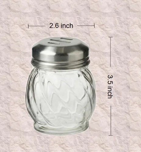 Miniatura 2 de TOPKITCHEN - Coctelera de queso con remolino de vidrio de 6 onzas, pimentero rojo triturado con tapa ranurada de acero inoxidable