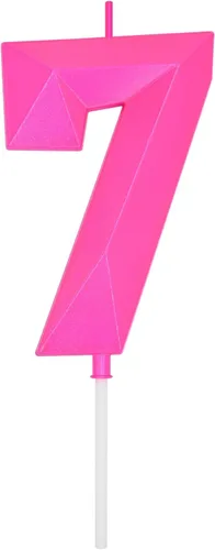 Miniatura 188 de DERVENTA Velas de cumpleaños con números grandes, 3D, color rosa, 3.7 pulgadas, decoración para tartas de fiesta, 1 pieza (número 3 rosa)